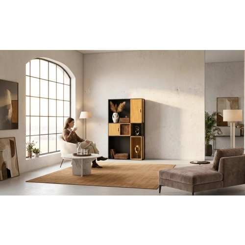 REGAŁ NA KSIĄŻKI METALOWE DREWNO LITE DĄB JESION OLCHA RNK-155